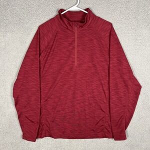 Levelwear Mens XL Golf Long Sleeve 1/4 Zip Pullover Shirt Heather Burgundy‎ Red
